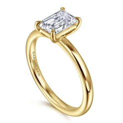 Online Gabriel & Co. Azura - 14K Yellow Gold Emerald Cut Solitaire Diamond Engagement Ring