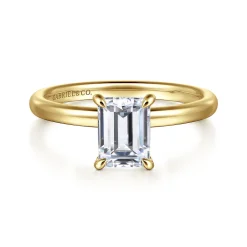 Online Gabriel & Co. Azura - 14K Yellow Gold Emerald Cut Solitaire Diamond Engagement Ring