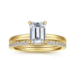 Online Gabriel & Co. Azura - 14K Yellow Gold Emerald Cut Solitaire Diamond Engagement Ring