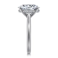 Sale Gabriel & Co. Badia - 14K White Gold Oval Solitaire Diamond Engagement Ring