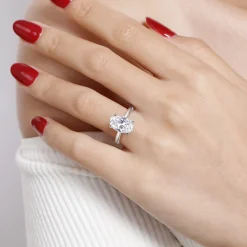 Sale Gabriel & Co. Badia - 14K White Gold Oval Solitaire Diamond Engagement Ring