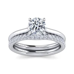Clearance Gabriel & Co. Badia - 14K White Gold Round Solitaire Diamond Engagement Ring