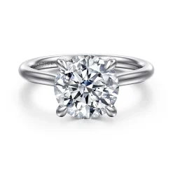 Discount Gabriel & Co. Badia - 14K White Gold Round Solitaire Diamond Engagement Ring