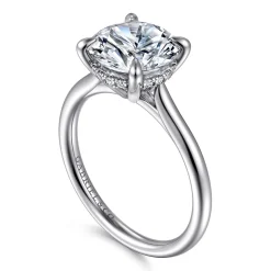 Discount Gabriel & Co. Badia - 14K White Gold Round Solitaire Diamond Engagement Ring