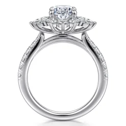 Outlet Gabriel & Co. Bailee - 14K White Gold Bursting Halo Oval Diamond Engagement Ring