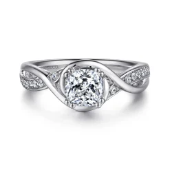Gabriel & Co. Bailey - 14K White Gold Cushion Cut Diamond Engagement Ring