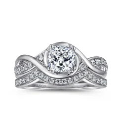 Gabriel & Co. Bailey - 14K White Gold Cushion Cut Diamond Engagement Ring