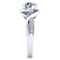 Hot Gabriel & Co. Bailey - 14K White Gold Twisted Round Diamond Engagement Ring