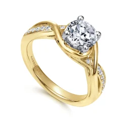 Online Gabriel & Co. Bailey - 14K White-Yellow Gold Round Diamond Bypass Channel Set Engagement Ring