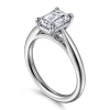 New Gabriel & Co. Bambi - 14K White Gold Emerald Cut Solitaire Diamond Engagement Ring