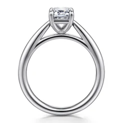 New Gabriel & Co. Bambi - 14K White Gold Emerald Cut Solitaire Diamond Engagement Ring