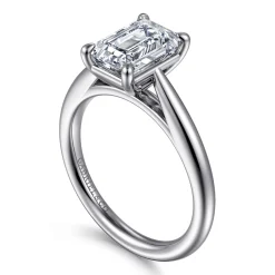 Sale Gabriel & Co. Bambi - 14K White Gold Emerald Cut Solitaire Diamond Engagement Ring