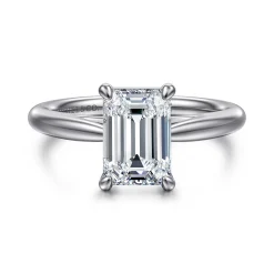 Sale Gabriel & Co. Bambi - 14K White Gold Emerald Cut Solitaire Diamond Engagement Ring