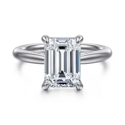 Outlet Gabriel & Co. Bambi - 14K White Gold Emerald Cut Solitaire Diamond Engagement Ring