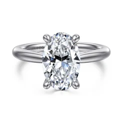 Clearance Gabriel & Co. Bambi - 14K White Gold Oval Solitaire Diamond Engagement Ring