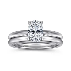 Best Gabriel & Co. Bambi - 14K White Gold Oval Solitaire Diamond Engagement Ring