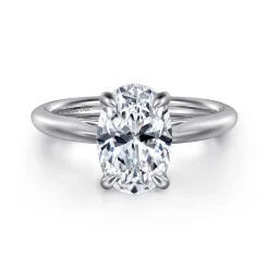 Online Gabriel & Co. Bambi - 14K White Gold Oval Solitaire Diamond Engagement Ring