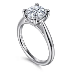 New Gabriel & Co. Bambi - 14K White Gold Round Solitaire Diamond Engagement Ring