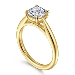 Outlet Gabriel & Co. Bambi - 14K Yellow Gold Cushion Cut Solitaire Diamond Engagement Ring