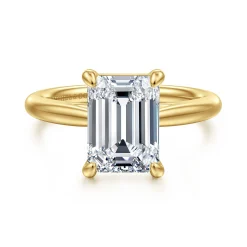 Sale Gabriel & Co. Bambi - 14K Yellow Gold Emerald Cut Solitaire Diamond Engagement Ring