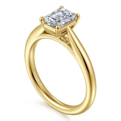 New Gabriel & Co. Bambi - 14K Yellow Gold Emerald Cut Solitaire Diamond Engagement Ring