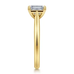 New Gabriel & Co. Bambi - 14K Yellow Gold Emerald Cut Solitaire Diamond Engagement Ring