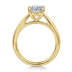New Gabriel & Co. Bambi - 14K Yellow Gold Oval Solitaire Diamond Engagement Ring