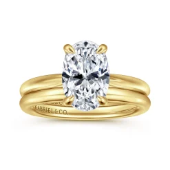 New Gabriel & Co. Bambi - 14K Yellow Gold Oval Solitaire Diamond Engagement Ring