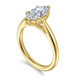 Discount Gabriel & Co. Bambi - 14K Yellow Gold 6 Prong Marquise Shape Solitaire Diamond Engagement Ring