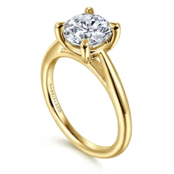 Clearance Gabriel & Co. Bambi - 14K Yellow Gold Round Solitaire Diamond Engagement Ring