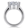 Best Gabriel & Co. Bara - 14K White Gold Half Bezel Round Diamond Engagement Ring