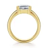 Outlet Gabriel & Co. Bara - 14K Yellow Gold Half Bezel East West Emerald Cut Diamond Engagement Ring