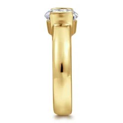 Online Gabriel & Co. Bara - 14K Yellow Gold Half Bezel East West Round Diamond Engagement Ring