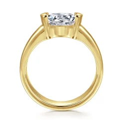 Online Gabriel & Co. Bara - 14K Yellow Gold Half Bezel East West Round Diamond Engagement Ring