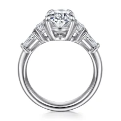 Clearance Gabriel & Co. Barbara - 18K White Gold Oval Cut Five Stone Diamond Engagement Ring
