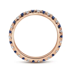 Gabriel & Co. Bari - 14K Rose Gold French Pave Set Sapphire and Diamond Eternity Band - 0.45 ct
