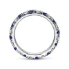 New Gabriel & Co. Bari - 14K White Gold French Pave Set Sapphire and Diamond Eternity Band - 0.67 ct