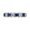 Outlet Gabriel & Co. Bari - 14K White Gold French Pave Set Sapphire and Diamond Eternity Band - 1.75 ct