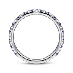 Discount Gabriel & Co. Bari - Platinum Diamond and Sapphire Anniversary Band - 0.15 ct