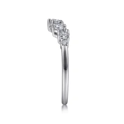 Gabriel & Co. Barletta - 14K White Gold Curved Diamond Anniversary Band - 0.4 ct