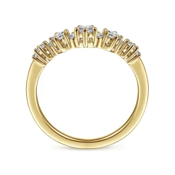 Outlet Gabriel & Co. Barletta - 14K Yellow Gold Curved Diamond Anniversary Band - 0.4 ct