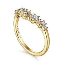 Outlet Gabriel & Co. Barletta - 14K Yellow Gold Curved Diamond Anniversary Band - 0.4 ct