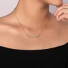 Hot Gabriel & Co. Bar Necklace Curved 14K White and Yellow Gold Diamond 0.3ct Bujukan