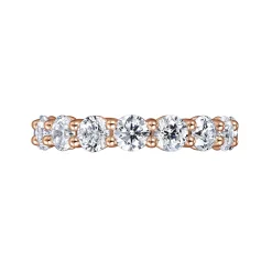 Hot Gabriel & Co. Basque - 14K Rose Gold Shared Prong Diamond Eternity Band - 3.5 ct