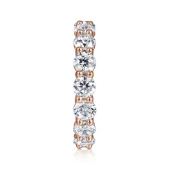 Hot Gabriel & Co. Basque - 14K Rose Gold Shared Prong Diamond Eternity Band - 3.5 ct