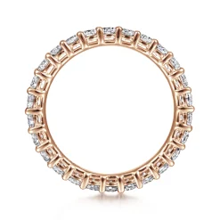 Online Gabriel & Co. Basque - 14K Rose Gold Shared Prong Diamond Eternity Band - 1.3 ct