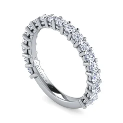 Hot Gabriel & Co. Basque - 14K White Gold Shared Prong Diamond Anniversary Band - 0.95 ct