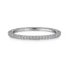 Outlet Gabriel & Co. Basque - 14K White Gold Shared Prong Diamond Eternity Band - 0.25 ct