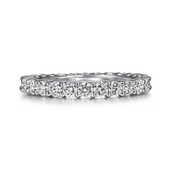 Online Gabriel & Co. Basque - 14K White Gold Shared Prong Diamond Eternity Band - 1.3 ct