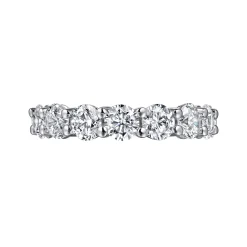 Clearance Gabriel & Co. Basque - 14K White Gold Shared Prong Diamond Eternity Band - 4.8 ct